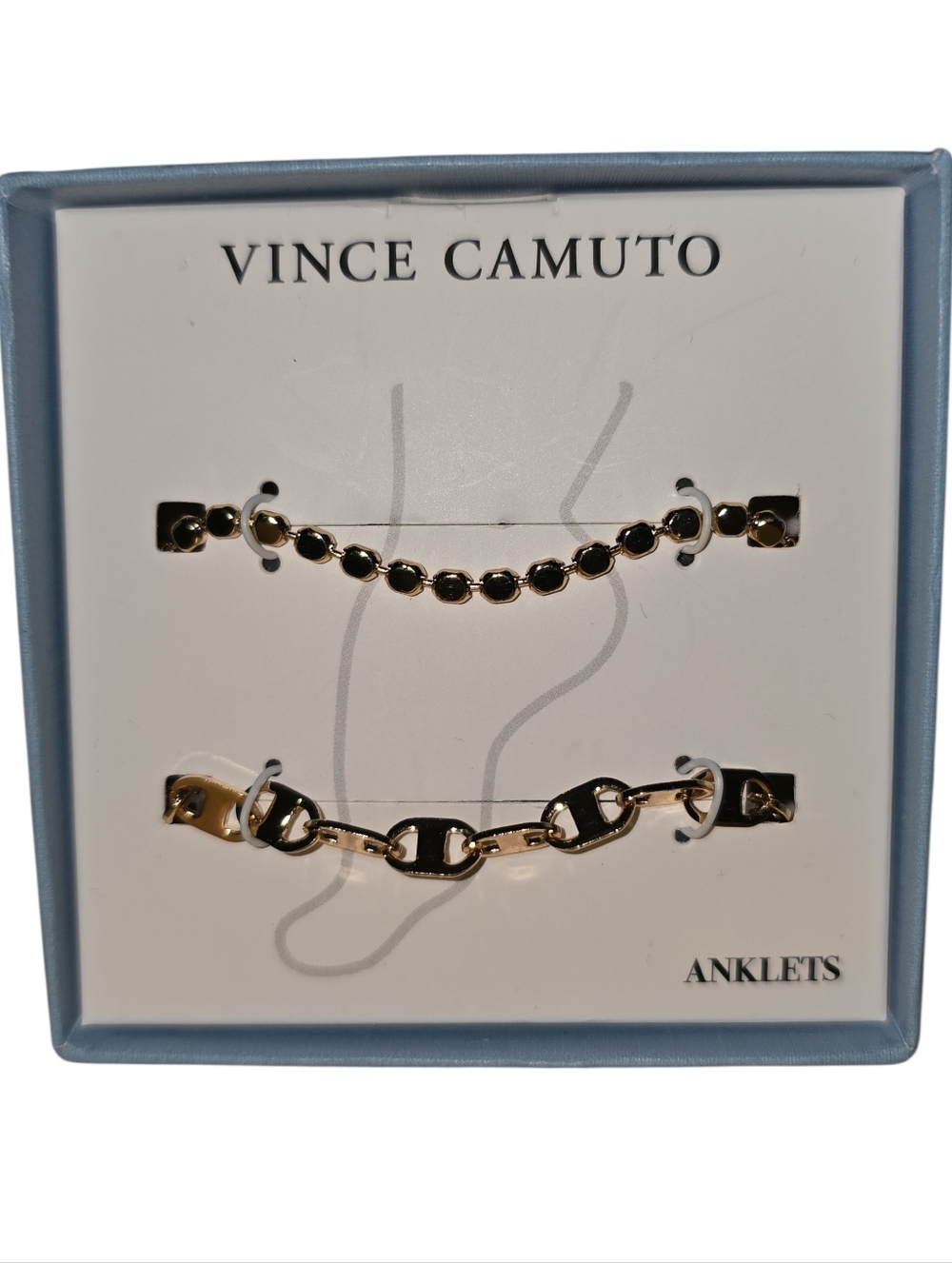 Vince Camuto Gold Tone Anklet Set - 2 Piece